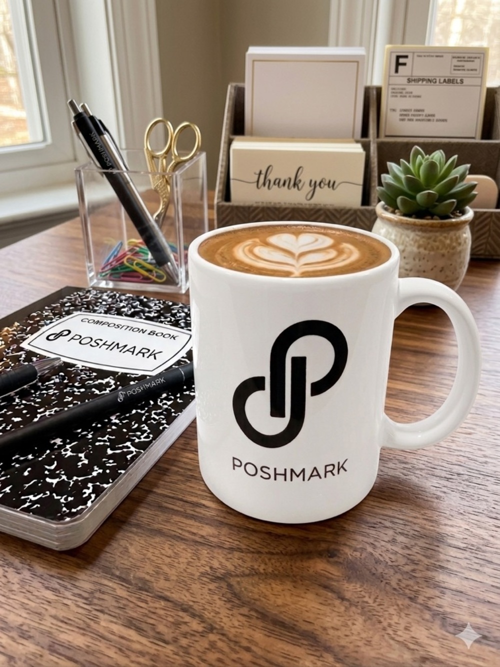 Authentic Poshmark Logo Coffee Mug – Classic White  - Branded Logo